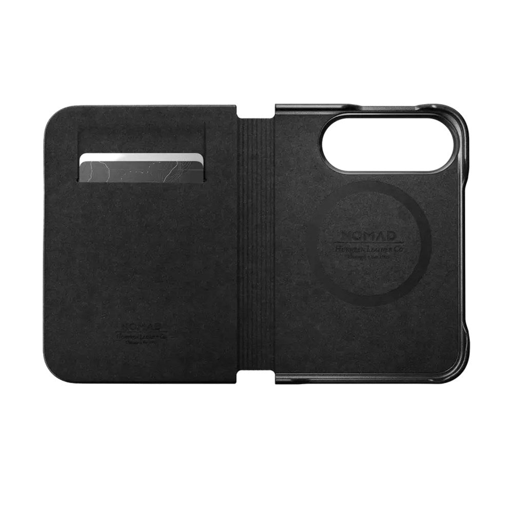 iPhone Duo Nomad Traditional Horween Leather Folio Case - MagSafe Kompatibel - Black