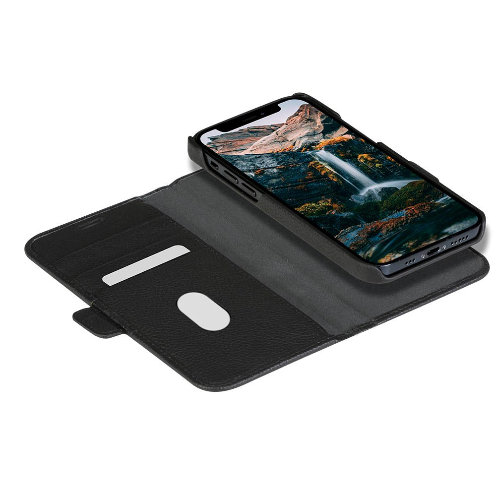 iPhone 13 Mini dbramante1928 New York Magnetisk Ægte Læder Cover m. Pung - Night Black