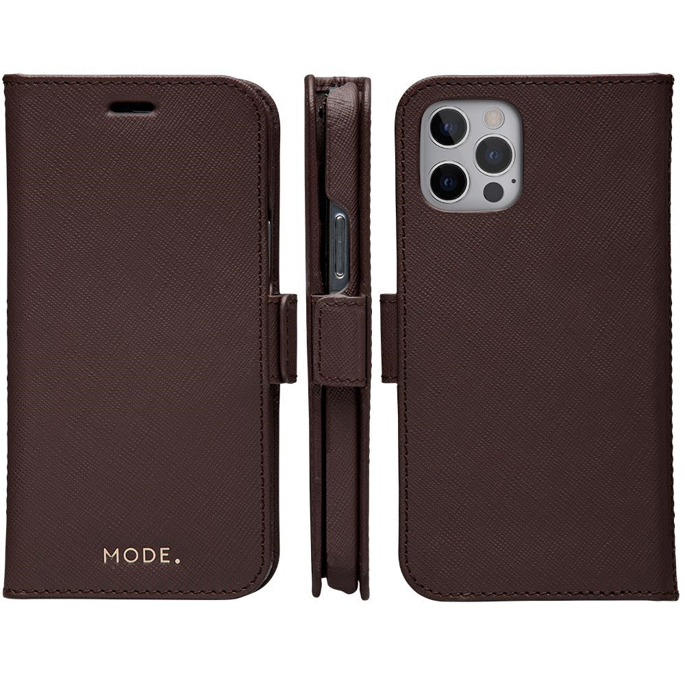 dbramante1928 iPhone 12/12 Pro New York 2-i-en Læder Flipcover - Brun