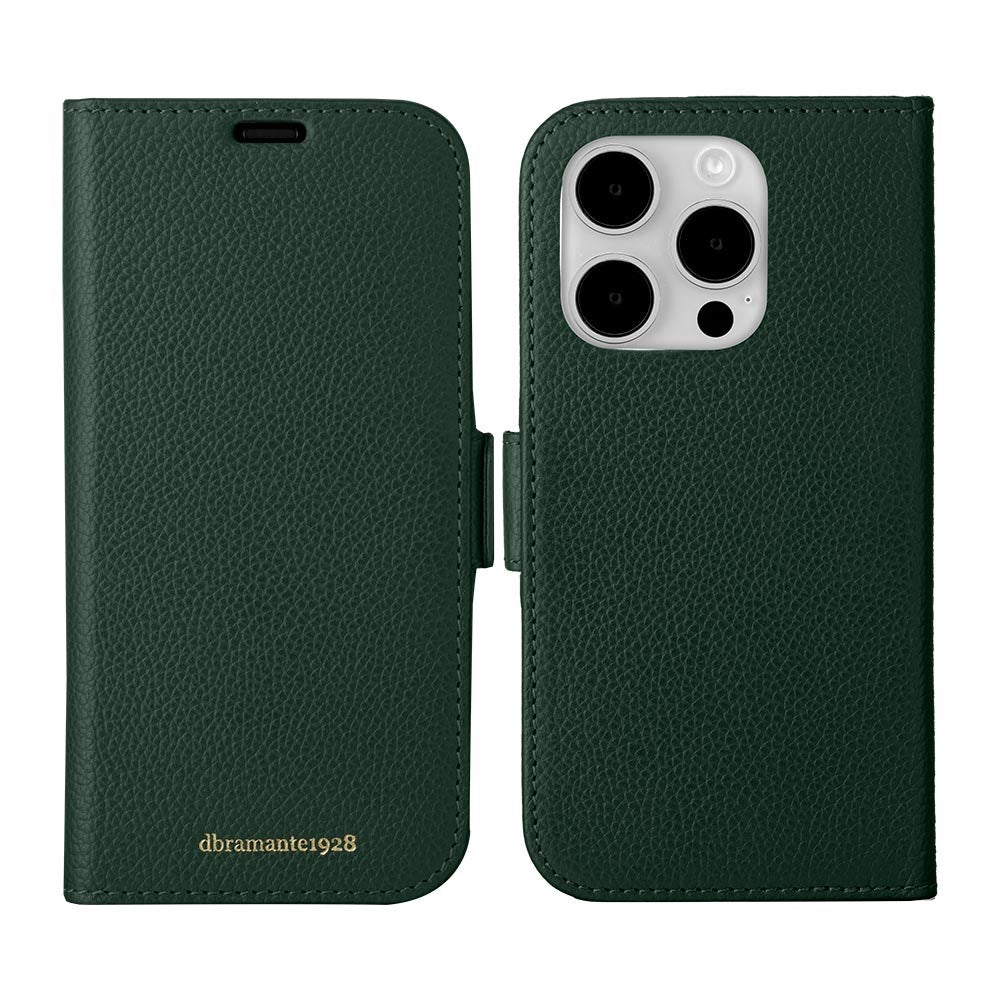 dbramante1928 iPhone 15 Pro New York 2-i-en Læder Flipcover - Grøn