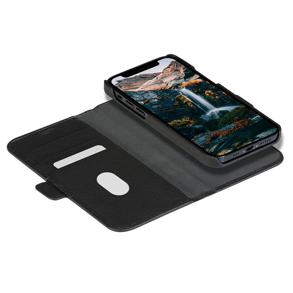 iPhone 13 Pro dbramante1928 New York Magnetisk Ægte Læder Cover m. Pung - Night Black
