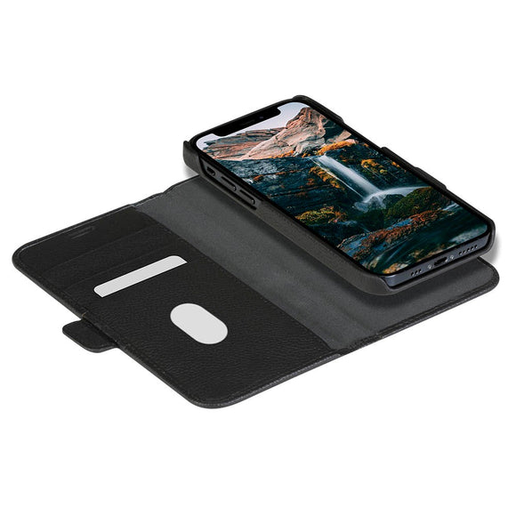 iPhone 13 Pro dbramante1928 New York Magnetisk Ægte Læder Cover m. Pung - Night Black