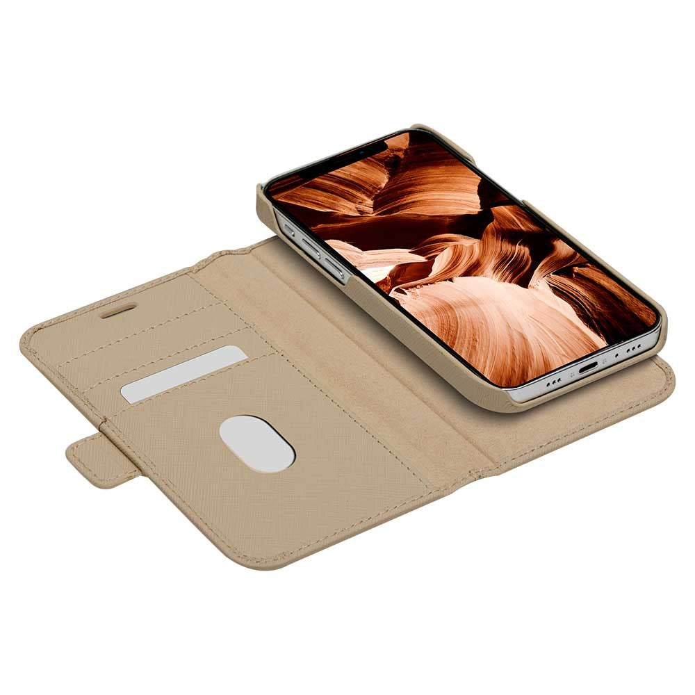 iPhone 12 / 12 Pro dbramante1928 Mode New York Ægte Magnetisk Læder Cover m. Pung - Sahara Sand