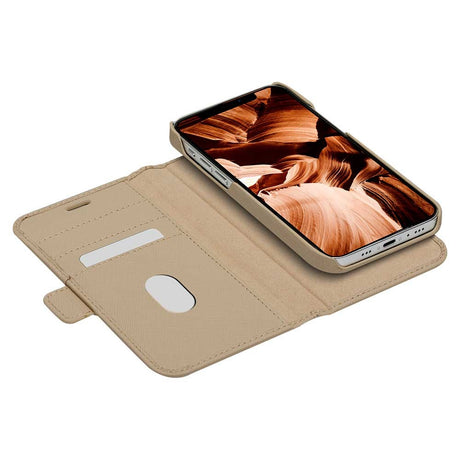 iPhone 12 / 12 Pro dbramante1928 Mode New York Ægte Magnetisk Læder Cover m. Pung - Sahara Sand