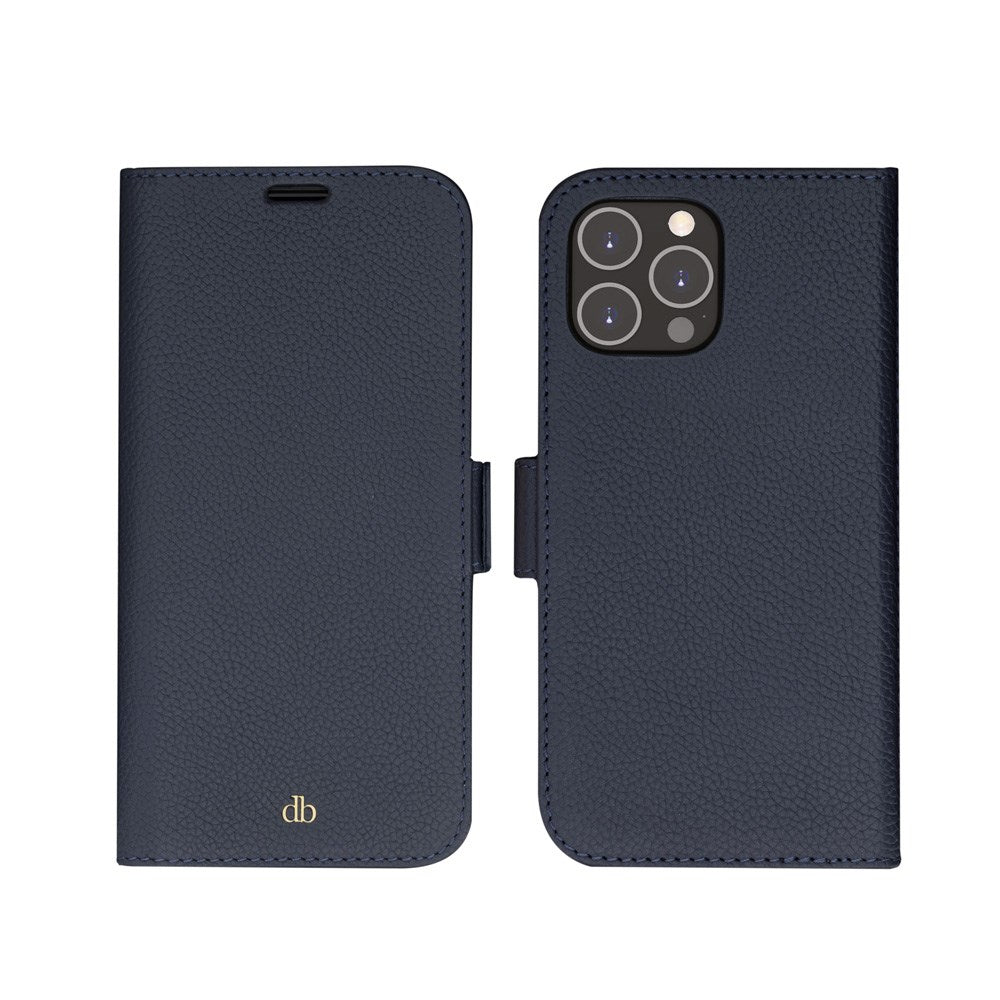 iPhone 14 Pro Max dbramante1928 New York 2-i-1 Ægte Læder Flip Cover - Pacific Blue