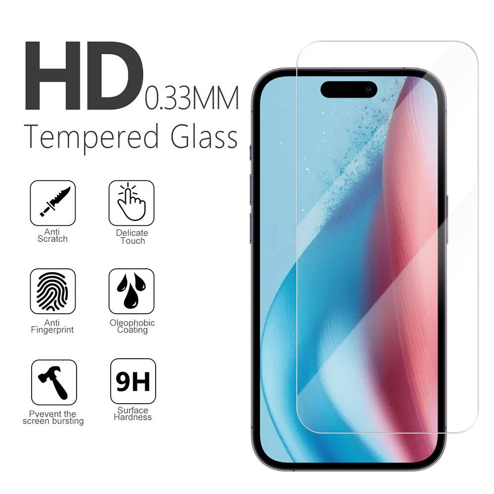 iPhone 16 / 15 TFO 2.5D Premium Skærmbeskyttelse - Gennemsigtig