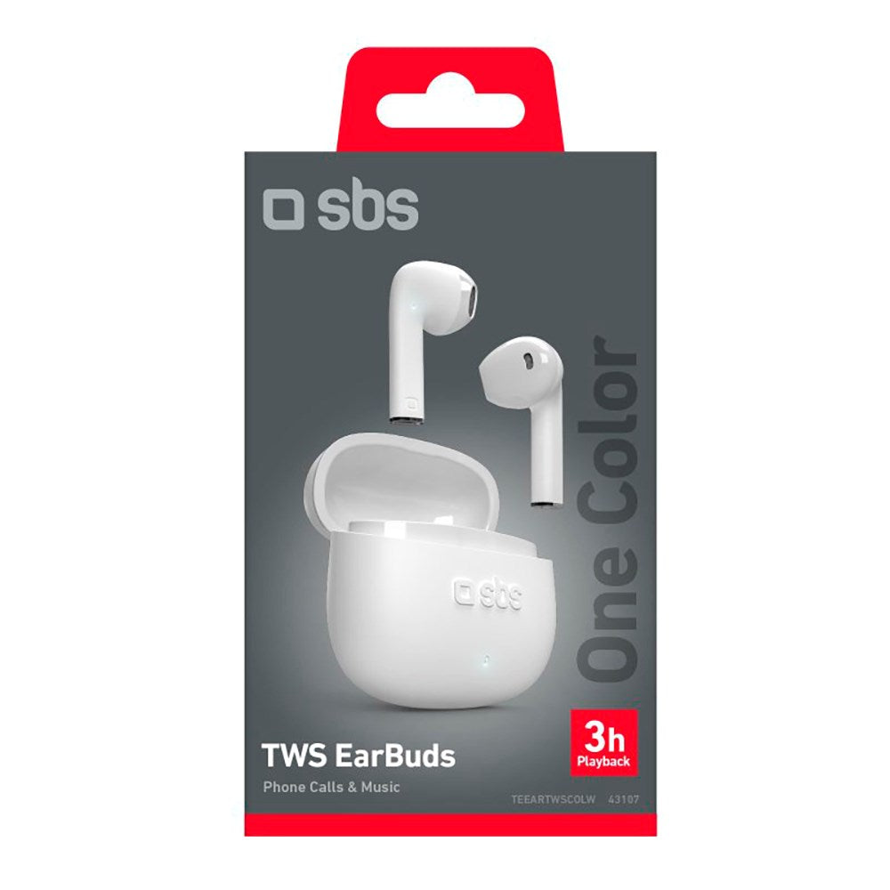 SBS One Color True Wireless In-Ear Høretelefoner - Hvid