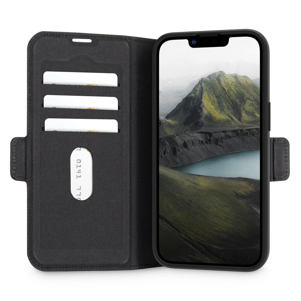iPhone 17e / 16e dbramante1928 Oslo Pro Slim Genanvendt Plastik Flip Cover m. Kortholder - Black