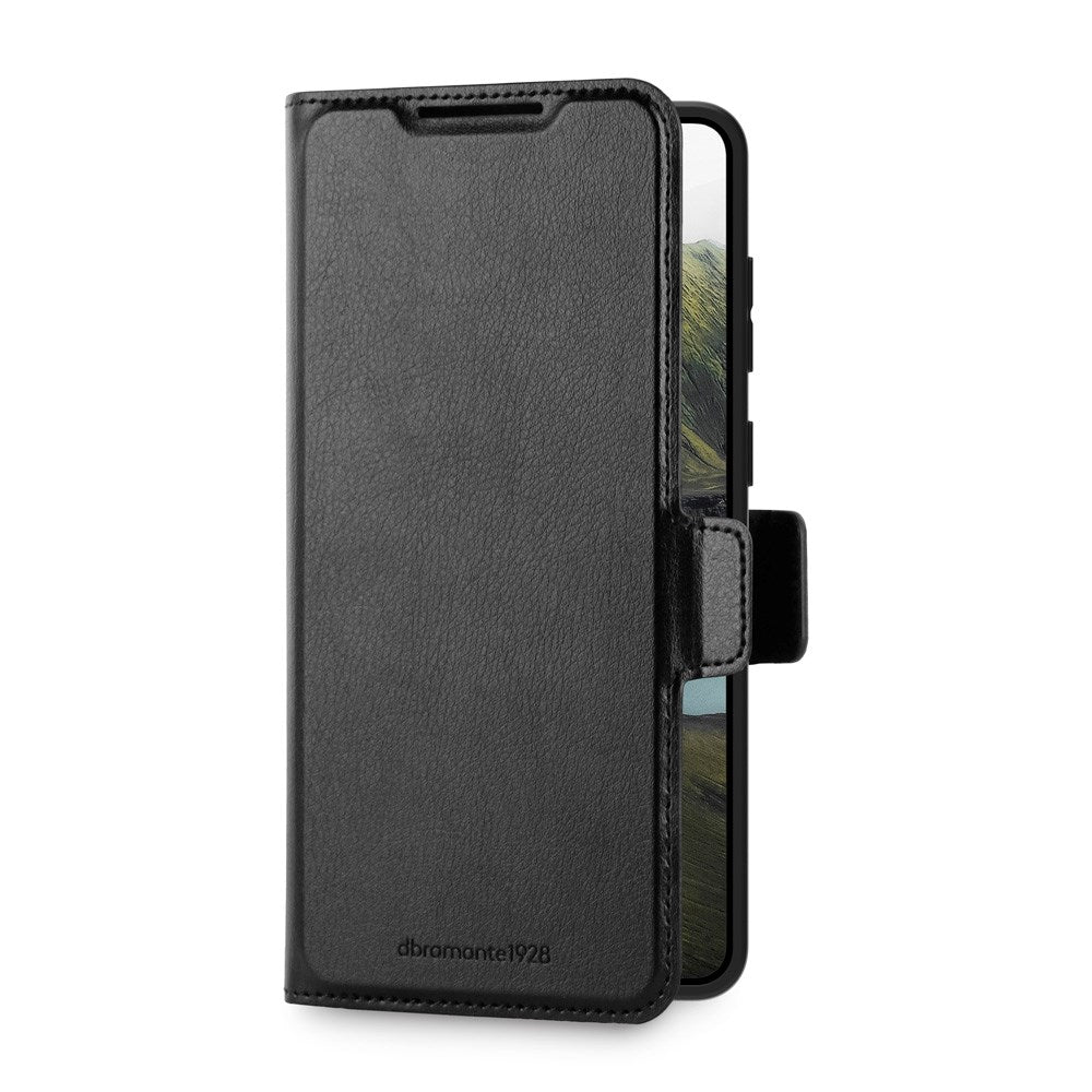 Samsung Galaxy S25 Edge dbramante1928 Oslo Pro Slim Genanvendt Plastik Flip Cover m. Kortholder - Sort