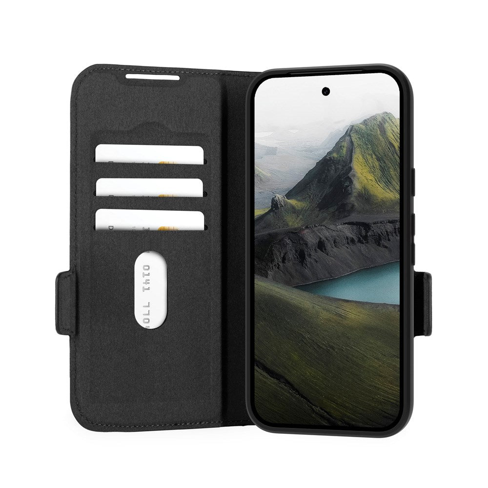 Google Pixel 9a dbramante1928 Oslo Pro Slim Genanvendt Plastik Flip Cover m. Kortholder - Sort