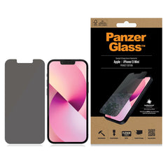 iPhone 13 Mini PanzerGlass AntiBacterial Standard Fit Skærmbeskyttelse - Case Friendly - Privacy - Sort Kant