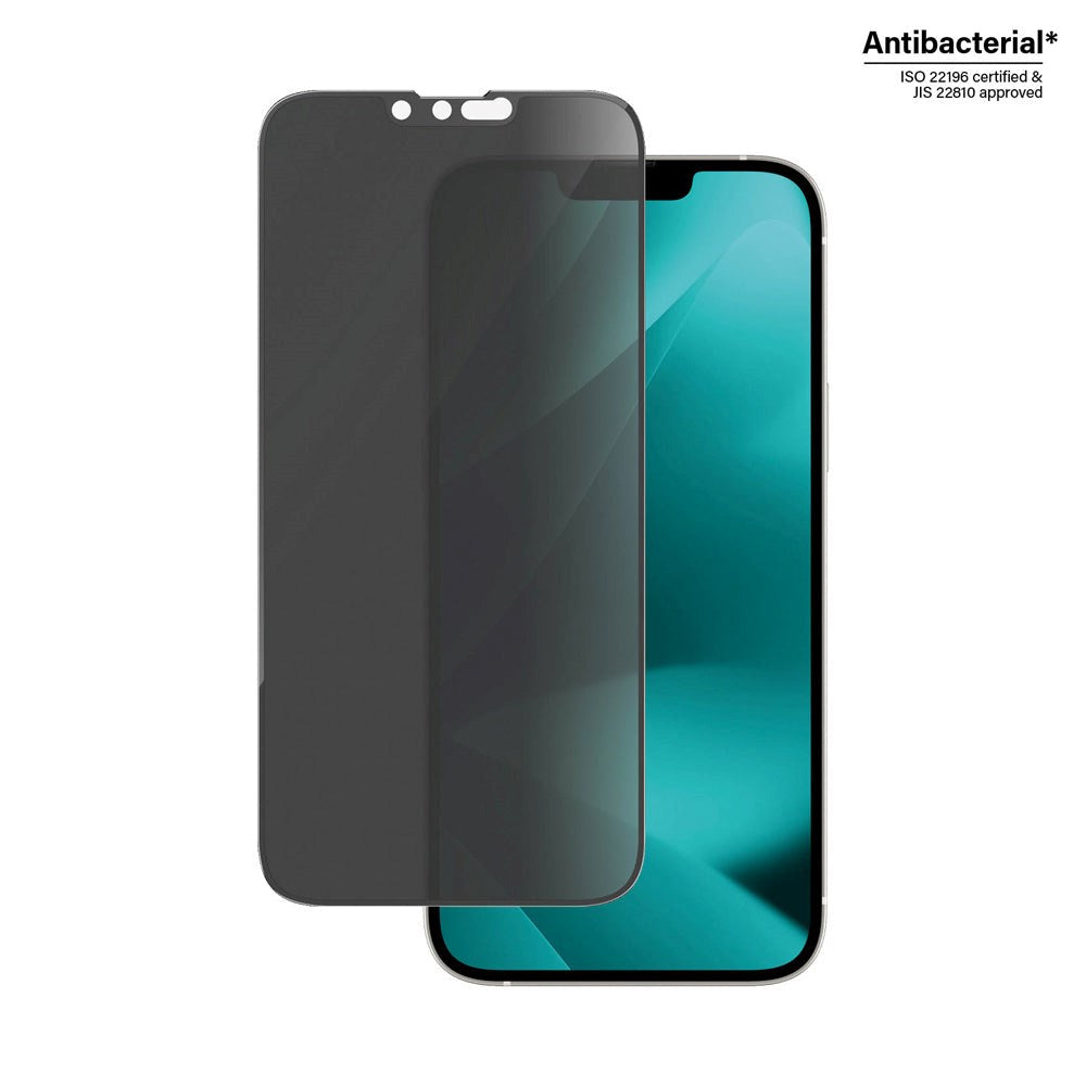 iPhone 14 Plus / 13 Pro Max PanzerGlass AntiBacterial Ultra Wide Fit Skærmbeskyttelse - Privacy - Diamond Strength - Gennemsigtig