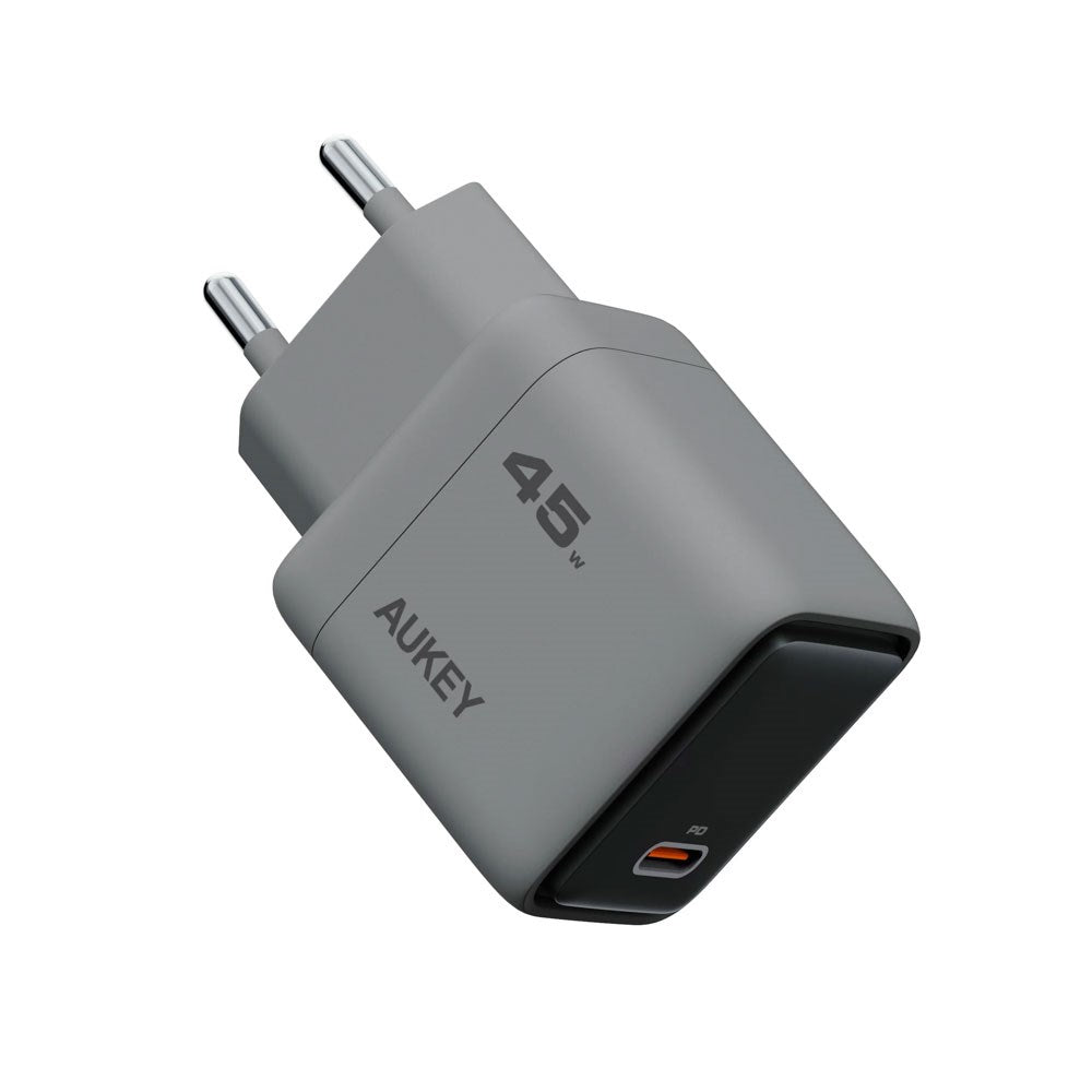Aukey 45W PD Vægoplader m. 1 x USB-C - Grå