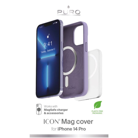 iPhone 14 Pro PURO ICON MAG Silikone Cover - MagSafe Kompatibel - Lilla