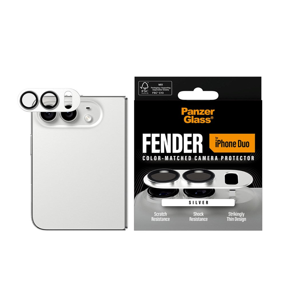 iPhone Duo PanzerGlass FENDER Kameralinsebeskyttelse - Sølv