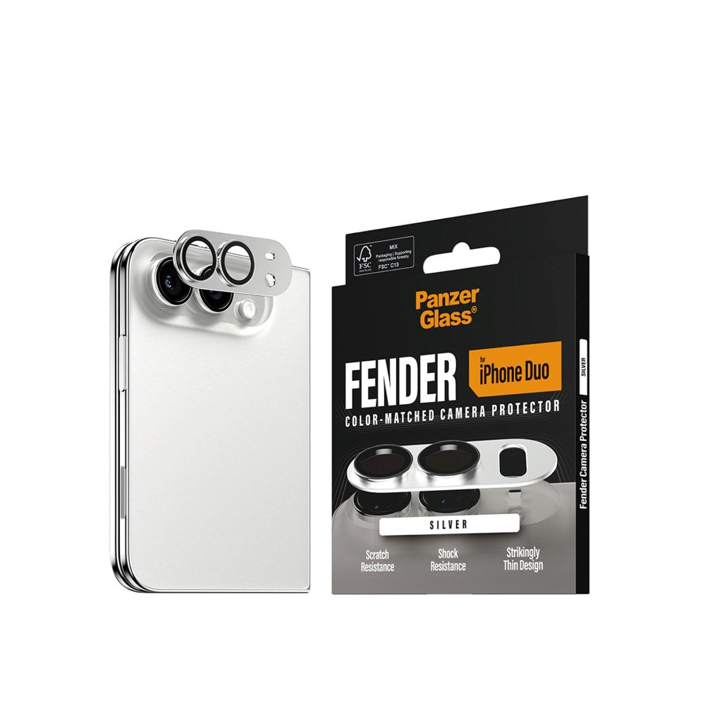 iPhone Duo PanzerGlass FENDER Kameralinsebeskyttelse - Sølv