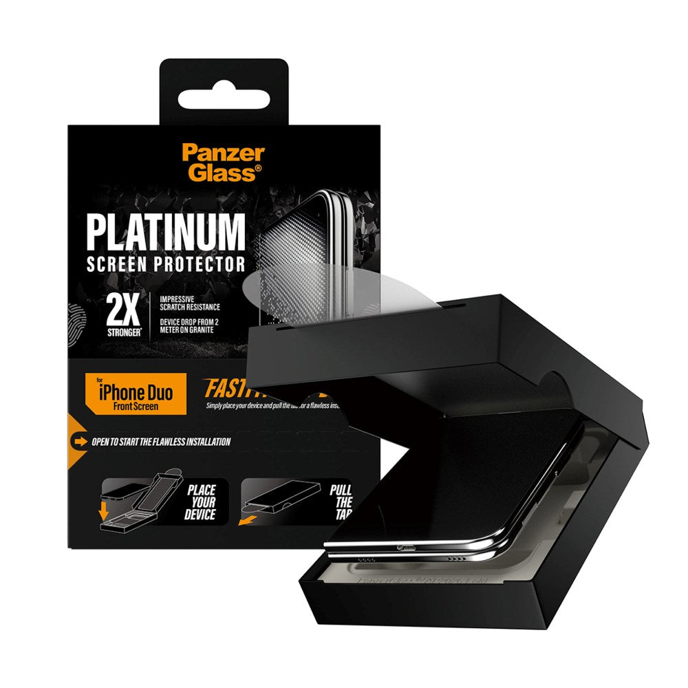 iPhone Duo PanzerGlass Platinum Sub Screen Protector m. FASTFIT IN-A-BOX - Gennemsigtig