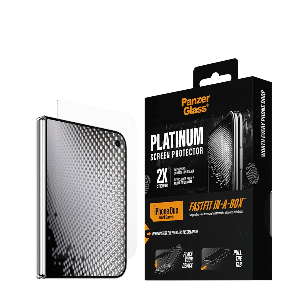 iPhone Duo PanzerGlass Platinum Sub Screen Protector m. FASTFIT IN-A-BOX - Gennemsigtig