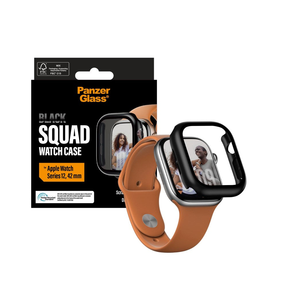 Apple Watch Series 12 (42mm) PanzerGlass Squad Case - Sort
