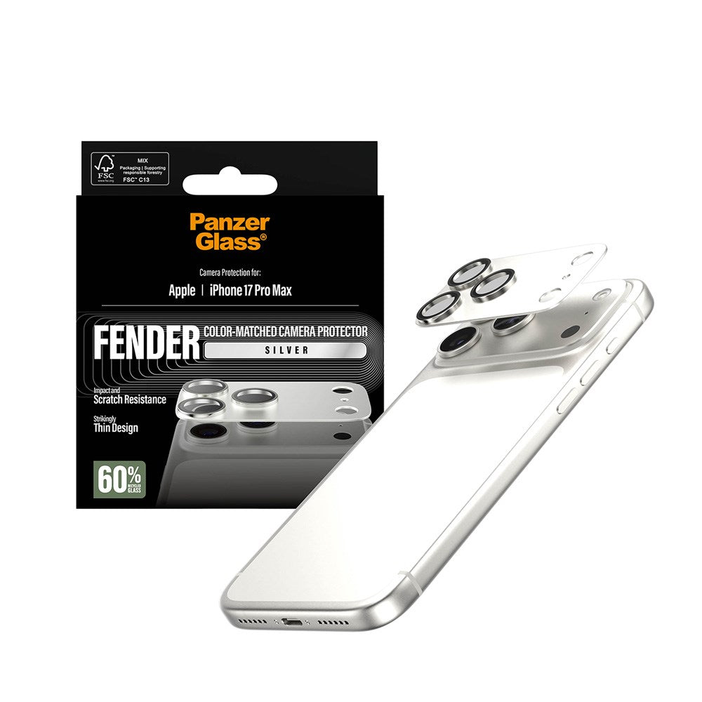 iPhone 17 Pro Max PanzerGlass FENDER Kameralinsebeskyttelse - Silver