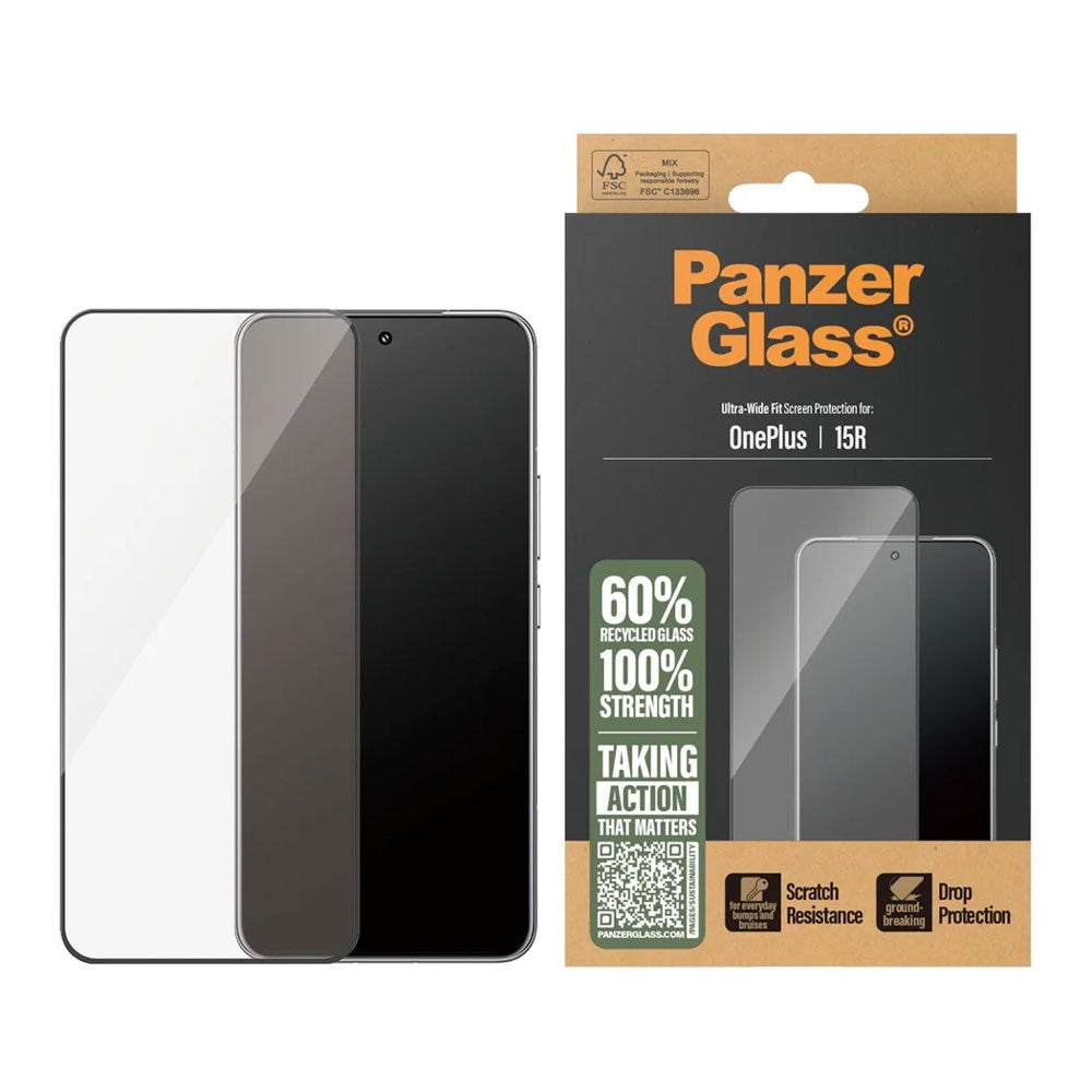 OnePlus 15R PanzerGlass Skærmbeskyttelsesglas - Ultra Wide Fit - Gennemsigtig