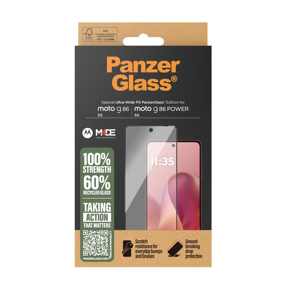 PanzerGlass Motorola Moto G86 / G86 Power Skærmbeskyttelsesglas - Ultra Wide Fit - Gennemsigtig