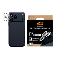 PanzerGlass iPhone 17 Pro / 17 Pro Max / 16 Pro / 16 Pro Max Hoops Kameralinsebeskyttelse m. Installationsramme - Glitter Sølv