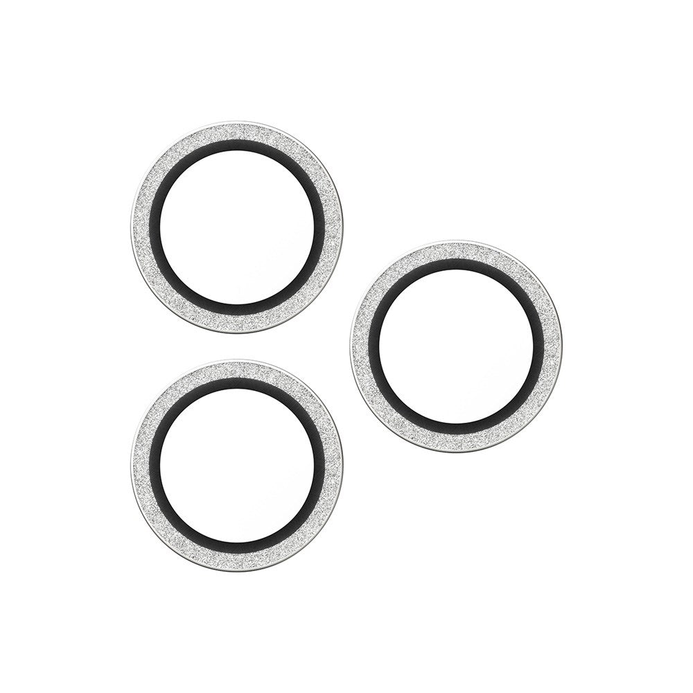 PanzerGlass iPhone 17 Pro / 17 Pro Max / 16 Pro / 16 Pro Max Hoops Kameralinsebeskyttelse m. Installationsramme - Glitter Sølv