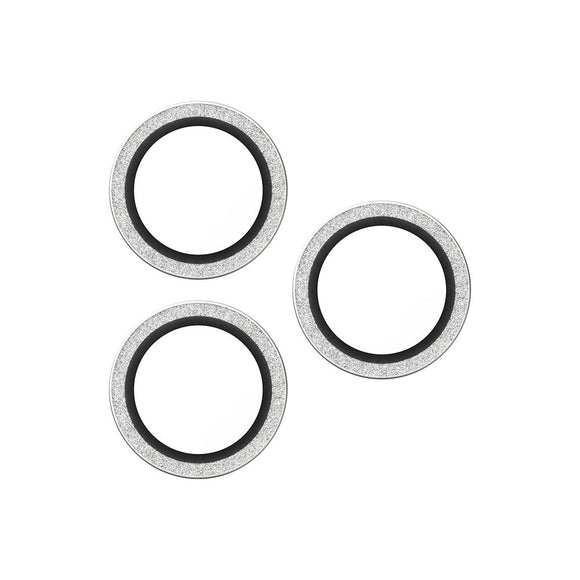 PanzerGlass iPhone 17 Pro / 17 Pro Max / 16 Pro / 16 Pro Max Hoops Kameralinsebeskyttelse m. Installationsramme - Glitter Sølv