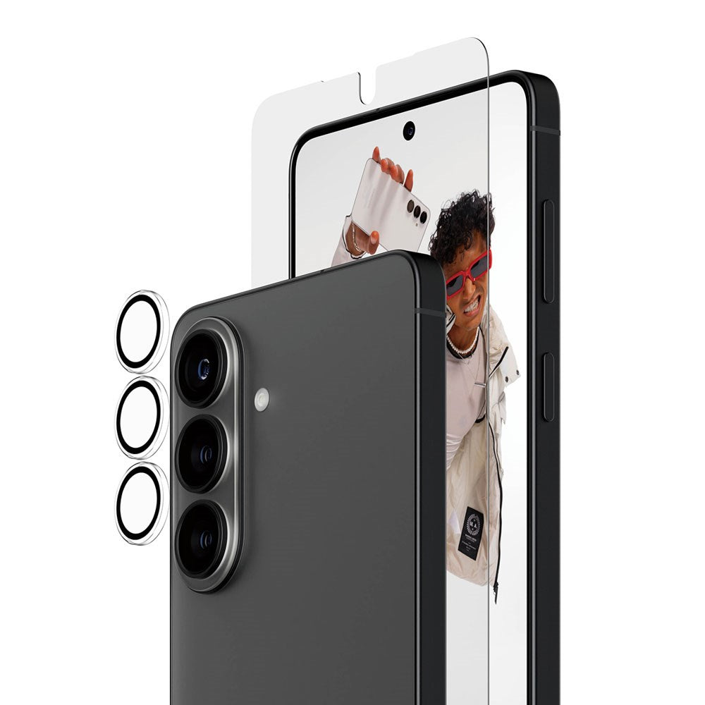 Samsung Galaxy S26+ (Plus) PanzerGlass Hoops 2-in-1 Bundle m. EasyAligner / Skærmbeskyttelse (UWF) / Hoops Kamerabeskyttelse - Gennemsigtig