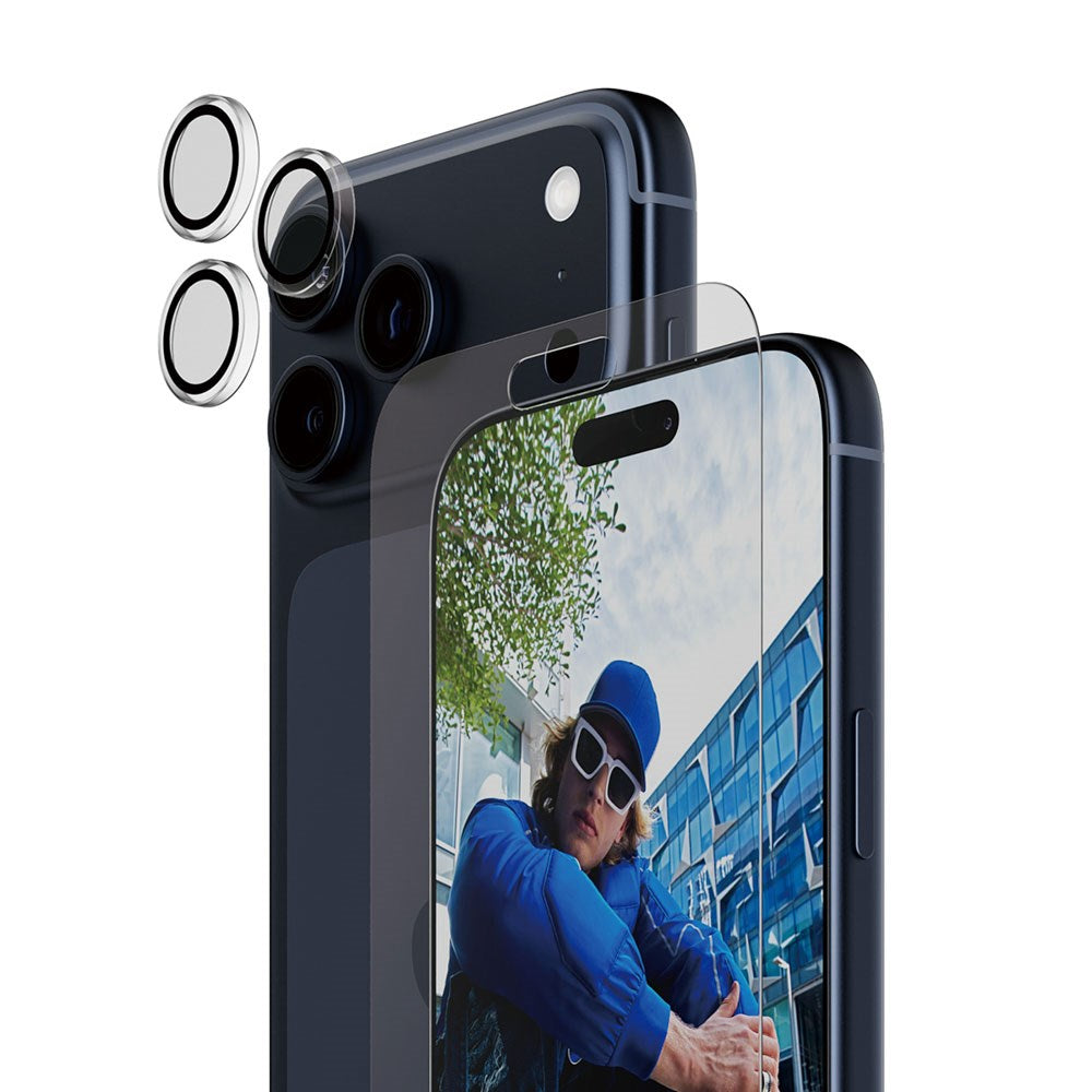 PanzerGlass iPhone 17 Pro Max 2-in-1 Classic Bundle - Skærmbeskyttelse + Kameralinsebeskyttelse - Gennemsigtig