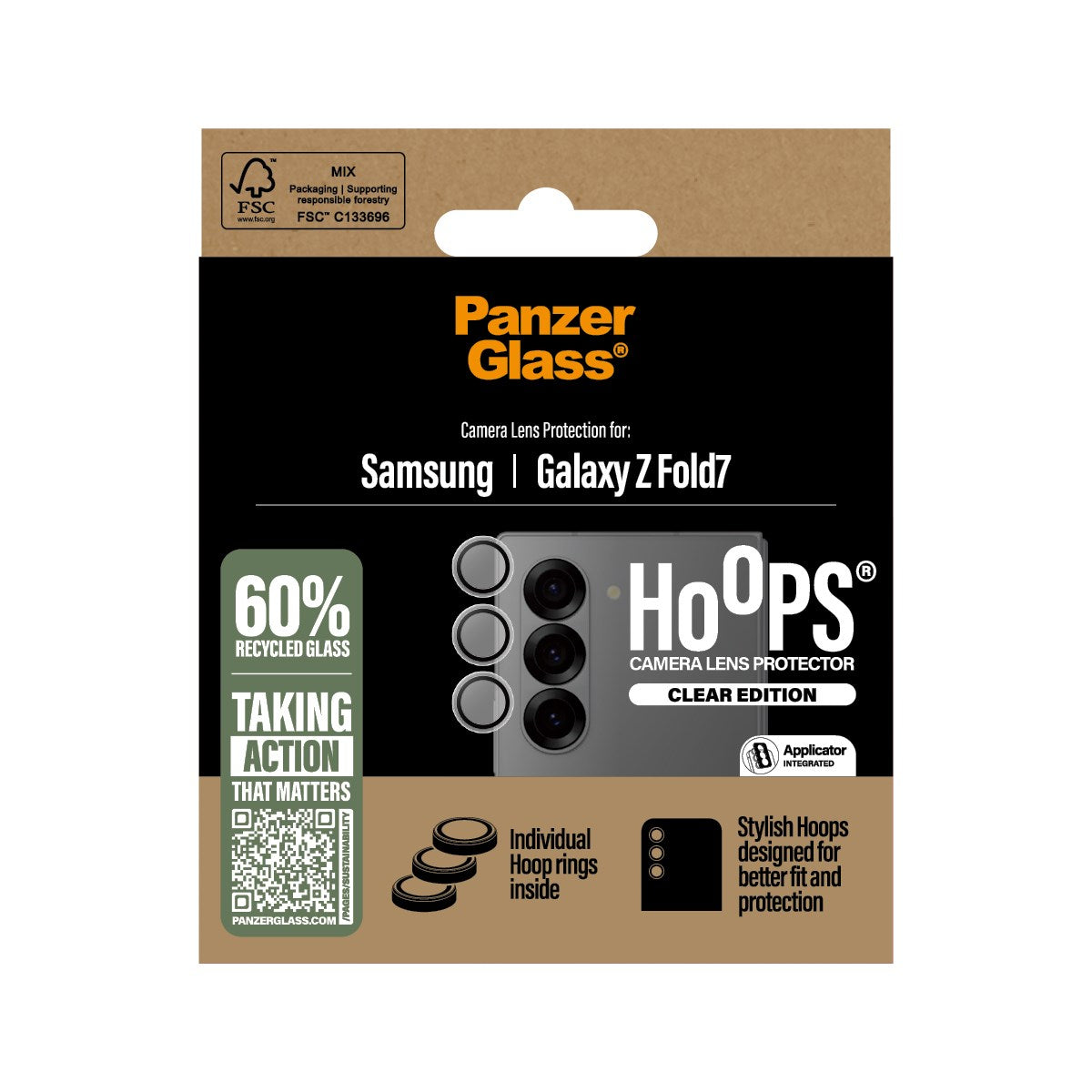 Samsung Galaxy Z Fold7 PanzerGlass Hoops Kameralinsebeskyttelse - Gennemsigtig