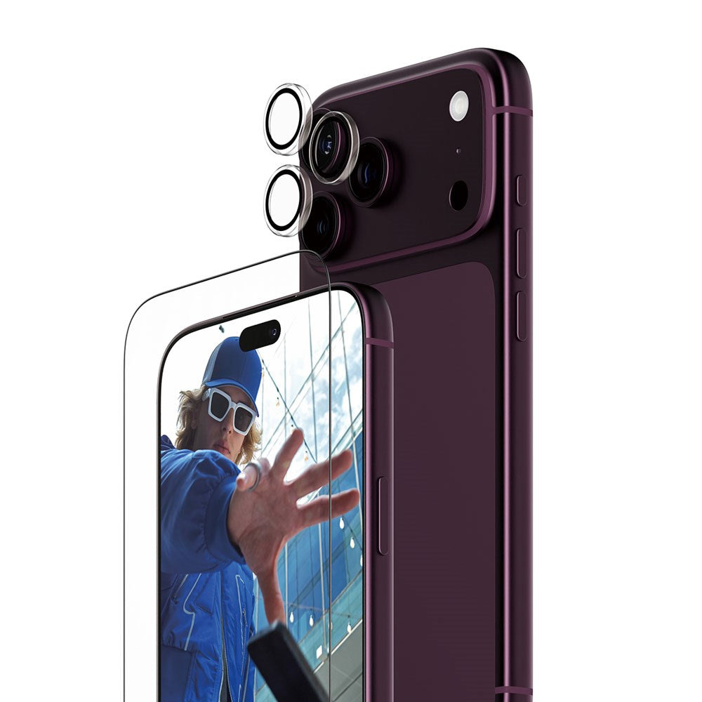 iPhone 18 Pro Max PanzerGlass Essentials 2-in-1 Bundle m. EasyAligner / Skærmbeskyttelse (UWF) / Hoops Kamerabeskyttelse - Gennemsigtig