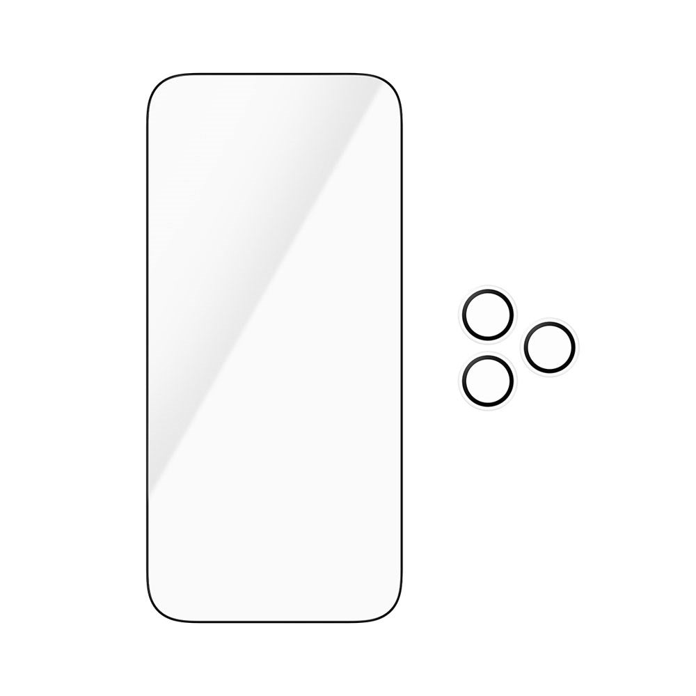 iPhone 18 Pro Max PanzerGlass Essentials 2-in-1 Bundle m. EasyAligner / Skærmbeskyttelse (UWF) / Hoops Kamerabeskyttelse - Gennemsigtig