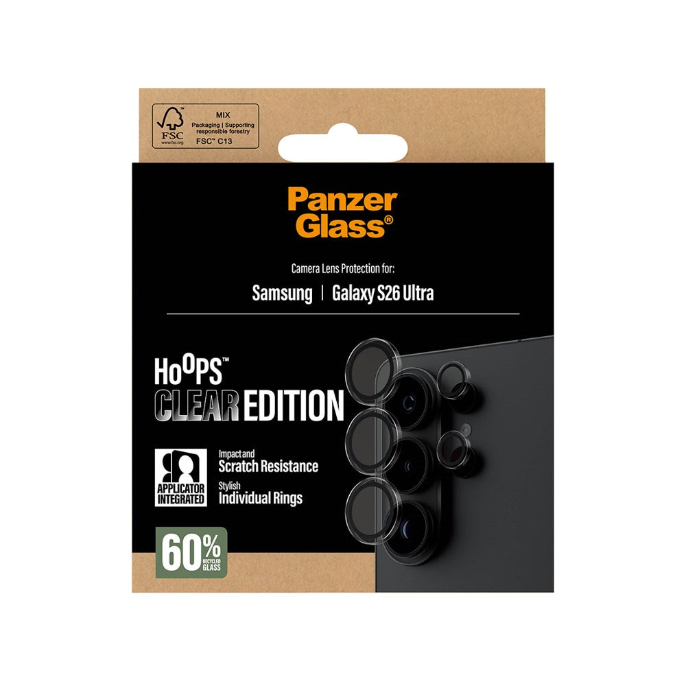 Samsung Galaxy S26 Ultra PanzerGlass Hoops - Kamerabeskyttelse - Gennemsigtig