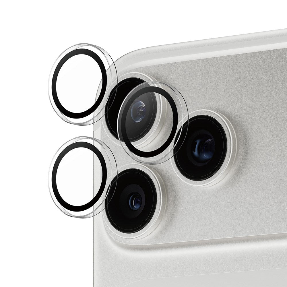 PanzerGlass iPhone 17 Pro / 17 Pro Max / 16 Pro / 16 Pro Max Hoops Kameralinsebeskyttelse m. Installationsramme - Gennemsigtig