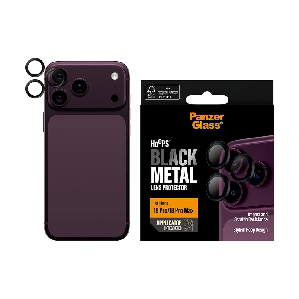 iPhone 18 Pro / Pro Max PanzerGlass Hoops - Kamerabeskyttelse - Sort