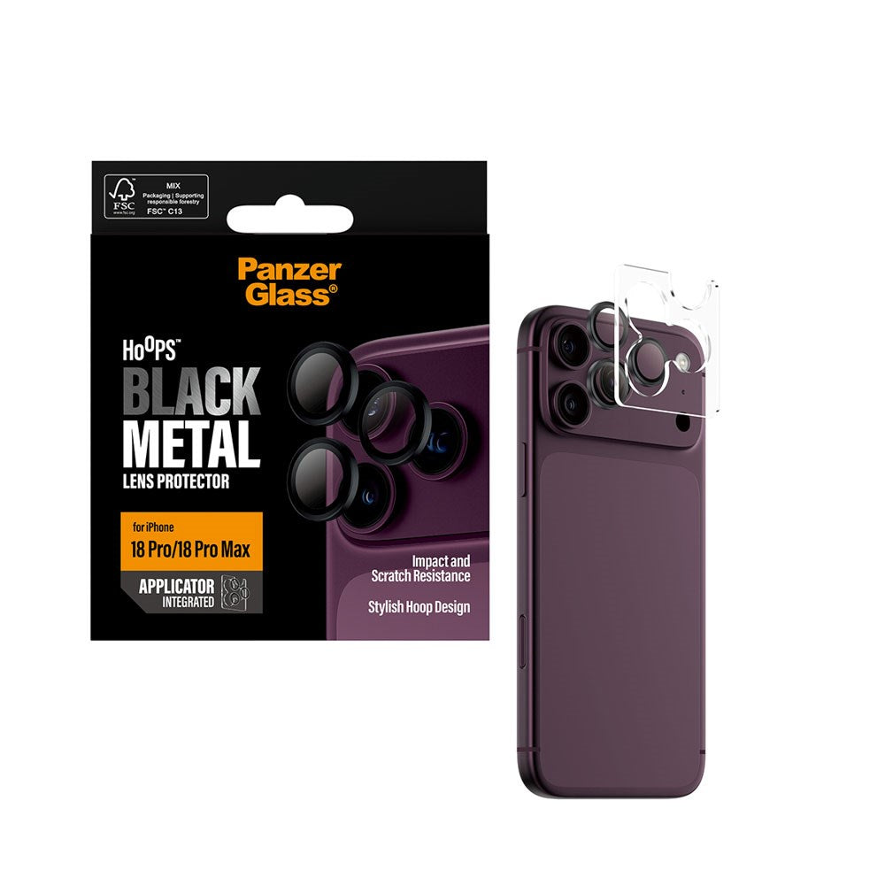 iPhone 18 Pro / Pro Max PanzerGlass Hoops - Kamerabeskyttelse - Sort