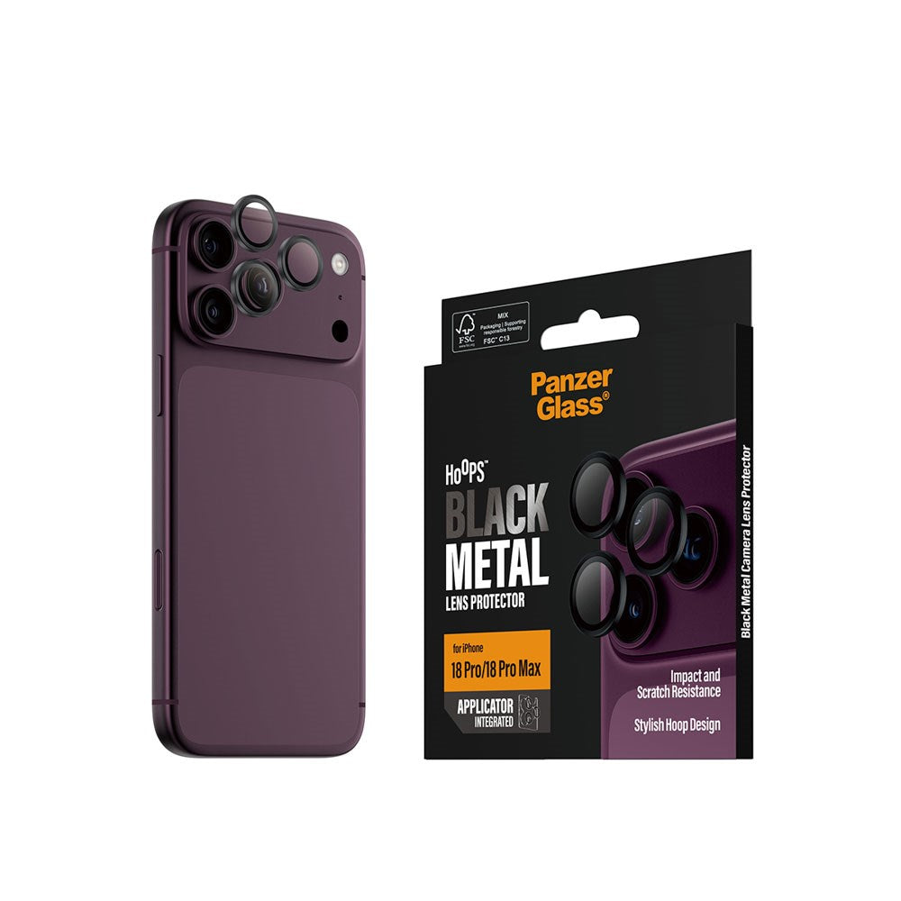 iPhone 18 Pro / Pro Max PanzerGlass Hoops - Kamerabeskyttelse - Sort