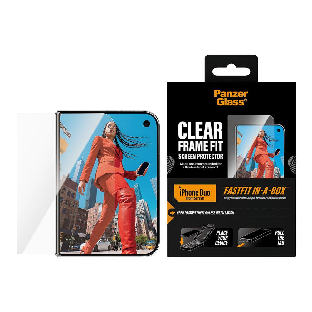 iPhone Duo PanzerGlass Skærmbeskyttelsesglas m. FastFit In-A-Box - Ultra Wide Fit - Gennemsigtig