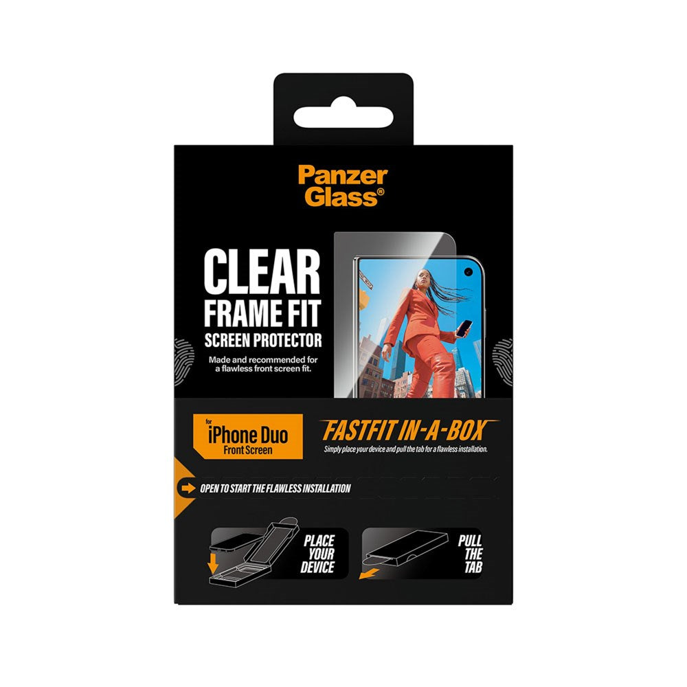 iPhone Duo PanzerGlass Skærmbeskyttelsesglas m. FastFit In-A-Box - Ultra Wide Fit - Gennemsigtig