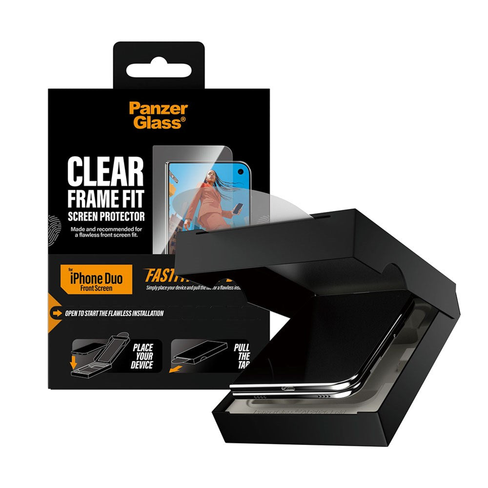 iPhone Duo PanzerGlass Skærmbeskyttelsesglas m. FastFit In-A-Box - Ultra Wide Fit - Gennemsigtig