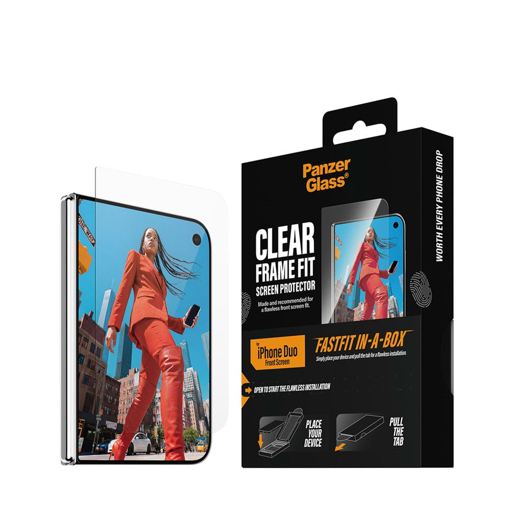 iPhone Duo PanzerGlass Skærmbeskyttelsesglas m. FastFit In-A-Box - Ultra Wide Fit - Gennemsigtig