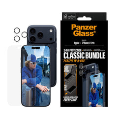 PanzerGlass iPhone 17 Pro 2-in-1 Classic Bundle - Skærmbeskyttelse + Kameralinsebeskyttelse - Gennemsigtig
