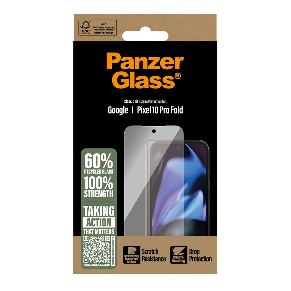 PanzerGlass Google Pixel 10 Pro Fold Skærmbeskyttelsesglas - Ultra Wide Fit - Gennemsigtig