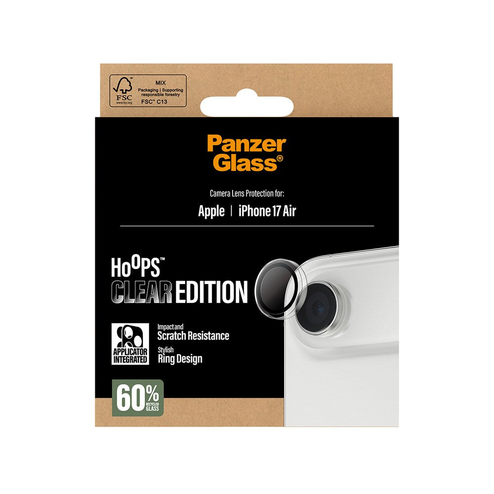 PanzerGlass iPhone Air Hoops Kameralinsebeskyttelse m. Installationsramme - Gennemsigtig
