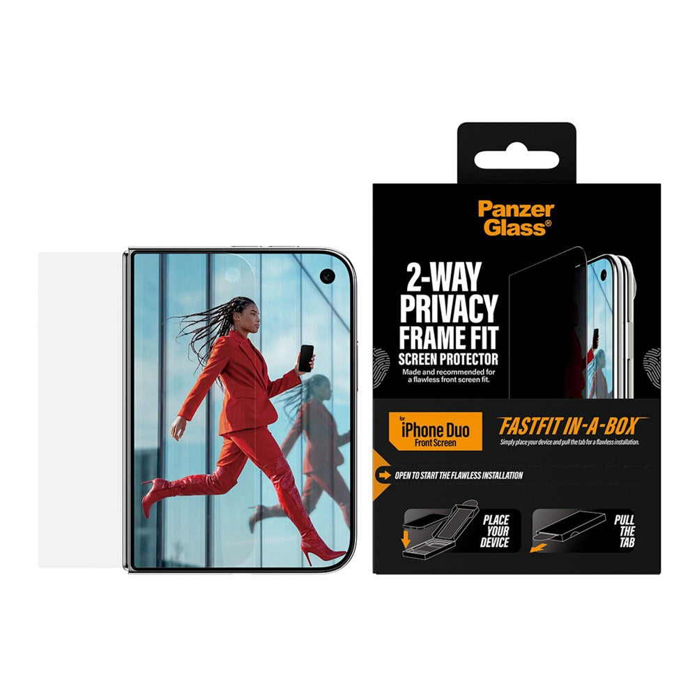iPhone Duo PanzerGlass Ultra Wide Fit Skærmbeskyttelsesglas m. FastFit In-A-Box - Privacy - Gennemsigtig