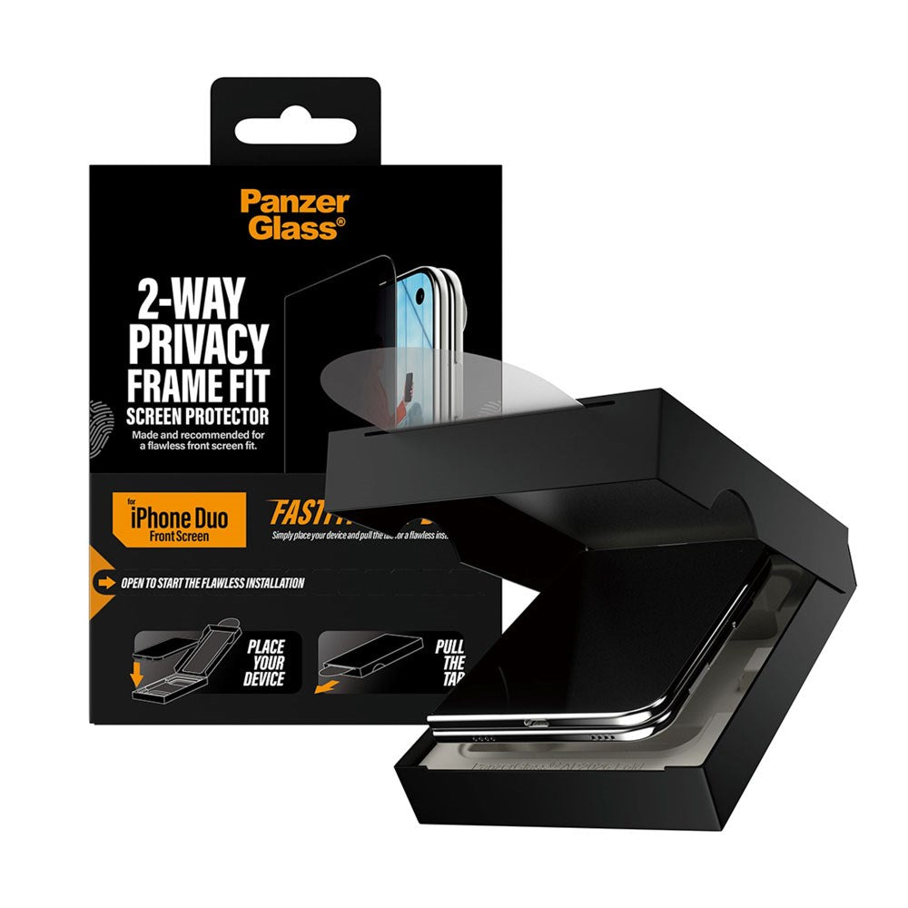iPhone Duo PanzerGlass Ultra Wide Fit Skærmbeskyttelsesglas m. FastFit In-A-Box - Privacy - Gennemsigtig