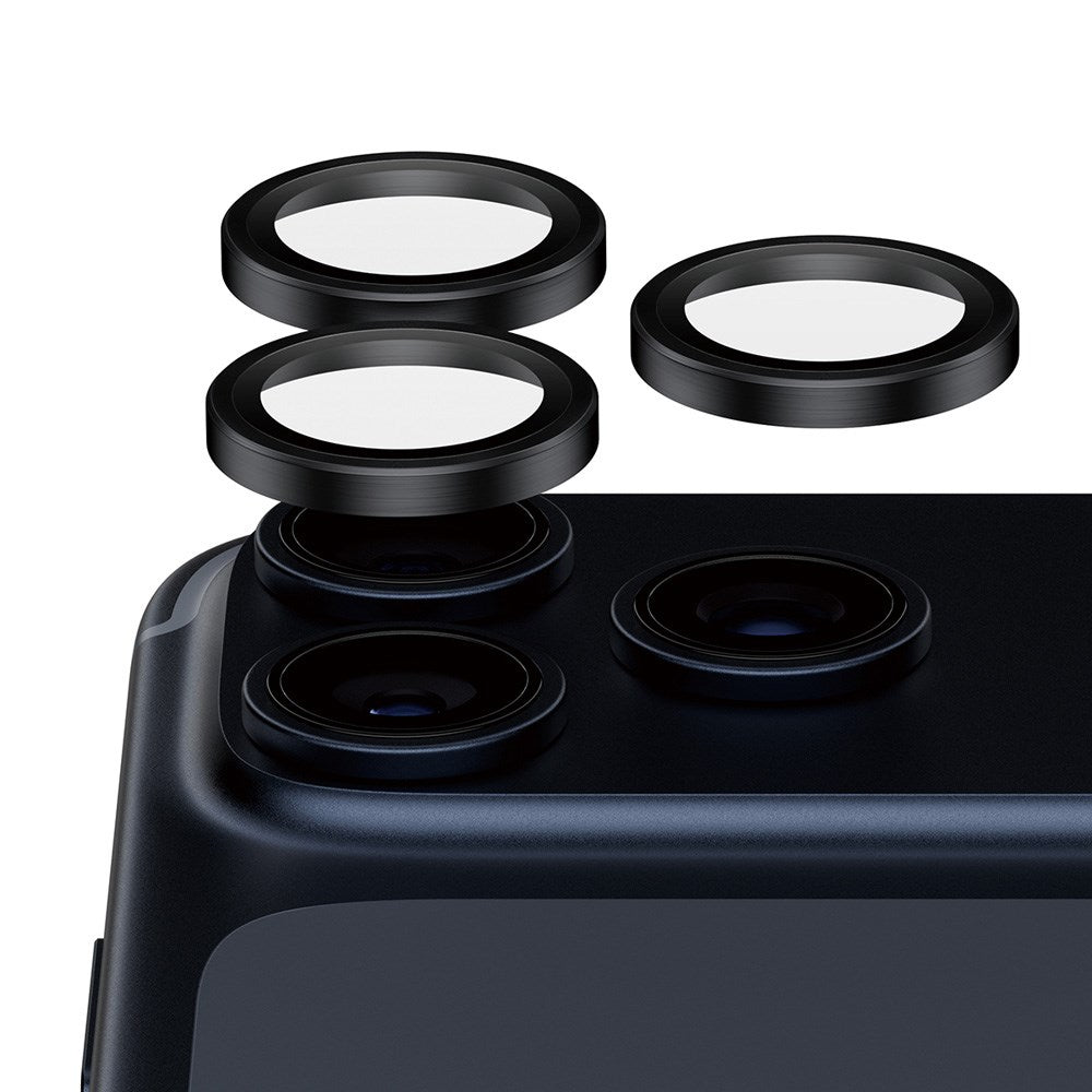 PanzerGlass iPhone 17 Pro / 17 Pro Max / 16 Pro / 16 Pro Max Ceramic Hoops Kameralinsebeskyttelse m. Installationsramme - Sort
