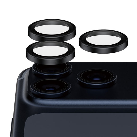 PanzerGlass iPhone 17 Pro / 17 Pro Max / 16 Pro / 16 Pro Max Ceramic Hoops Kameralinsebeskyttelse m. Installationsramme - Sort